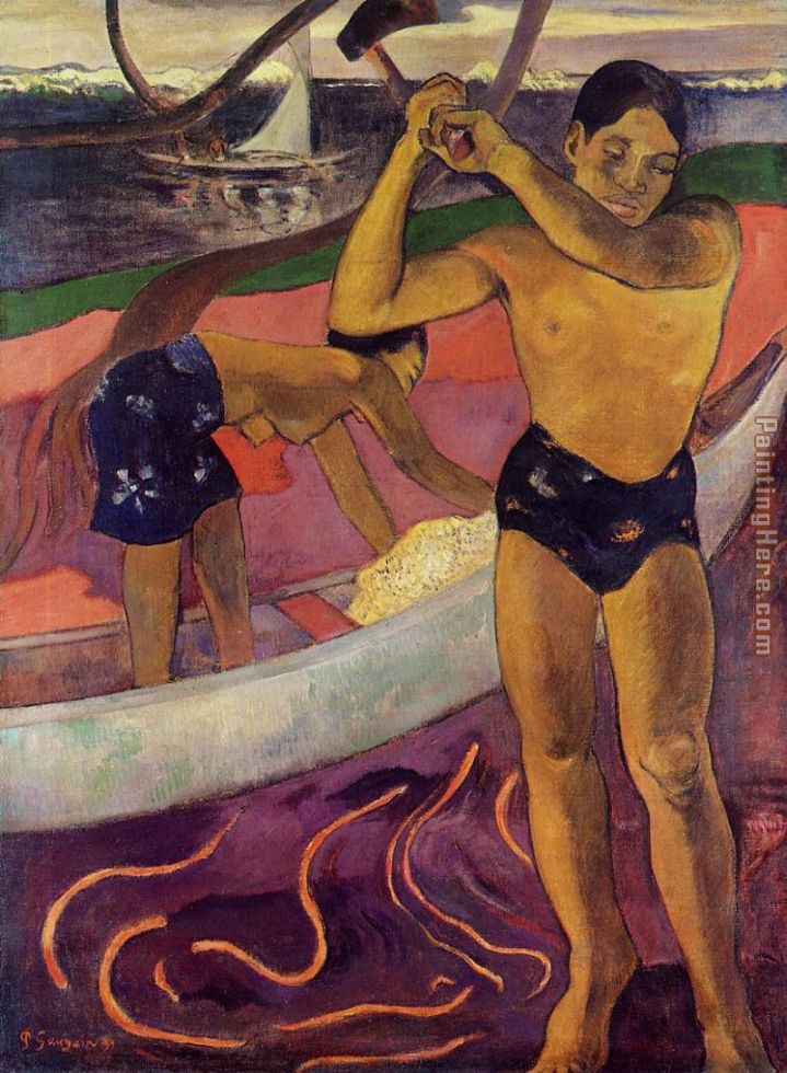 Man with an Ax painting - Paul Gauguin Man with an Ax art painting
